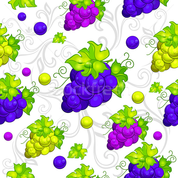Cluster grapes seamless pattern Stock photo © creatOR76