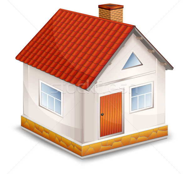 Foto stock: Pequeno · aldeia · casa · isolado · janela · porta