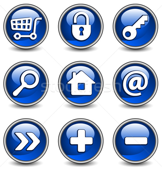 Stock photo: Icons in blue