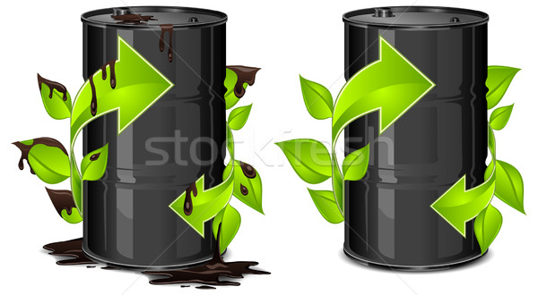 Oil barrels with arrow Stock photo © creatOR76
