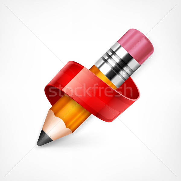 Pencil with red ribbon Stock photo © creatOR76