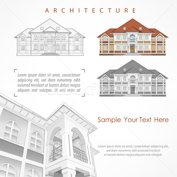 Architectural plan of building with specification Stock photo © creatOR76
