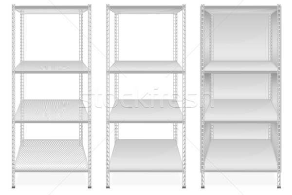 Leer Bücherregale isoliert weiß Objekt Spalte Stock foto © creatOR76