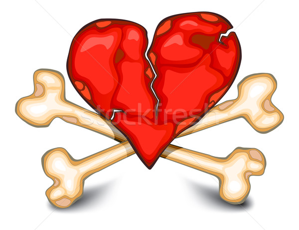 Heart & bones on white Stock photo © creatOR76