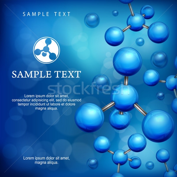 Moleculen Blauw wetenschap moleculair structuur atoom Stockfoto © creatOR76