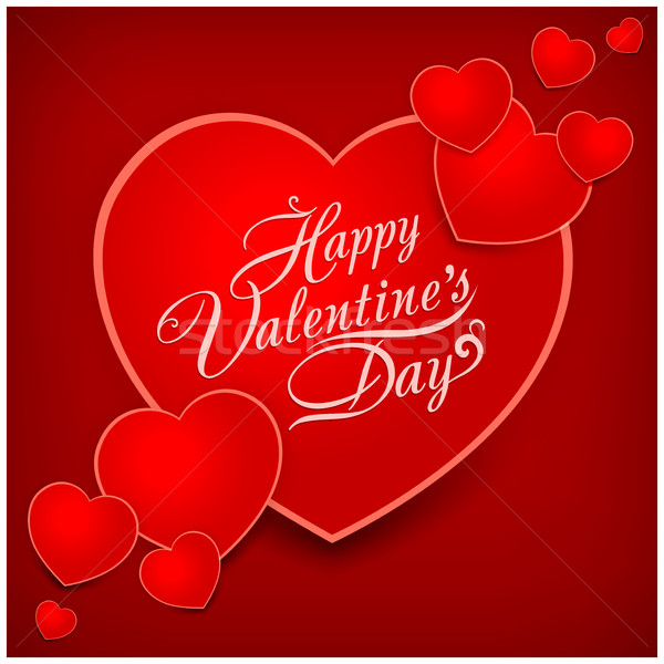 Valentin nap szív kártya szimbólum boldog felirat Stock fotó © creatOR76