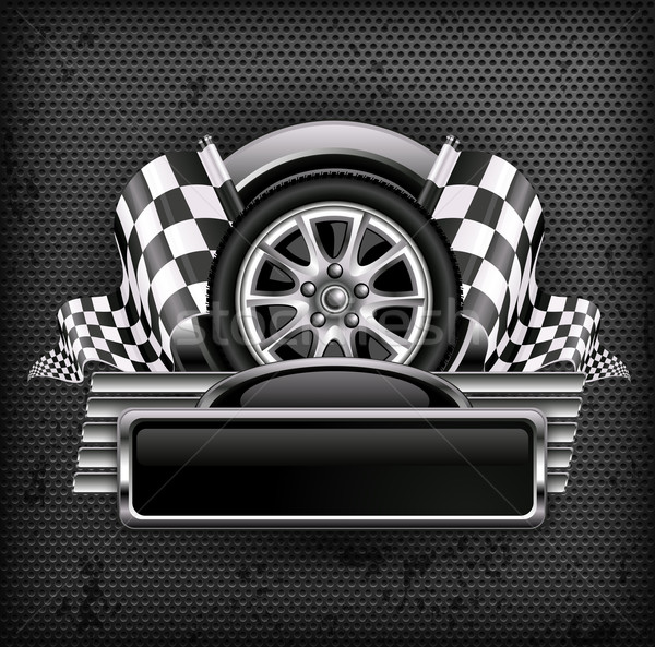 Racing emblem on black & text Stock photo © creatOR76