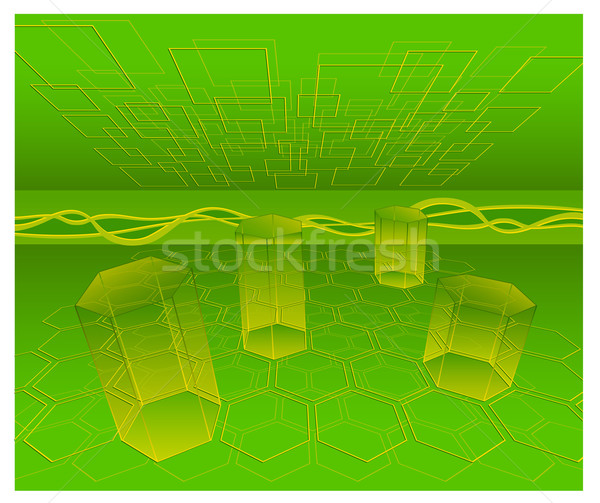 緑 数学の 透明な プリズム コーン 背景 ストックフォト © creatOR76