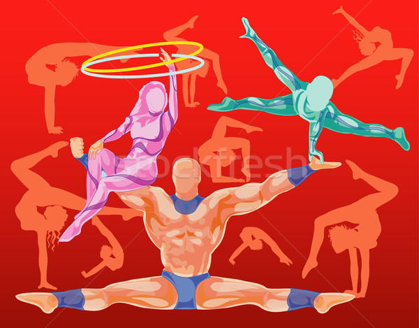 Cirkusz előadás összetett akrobatikus férfi koncert Stock fotó © creatOR76