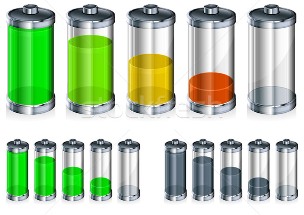 Baterii poziom wskaźnik kolor energii technologii Zdjęcia stock © creatOR76