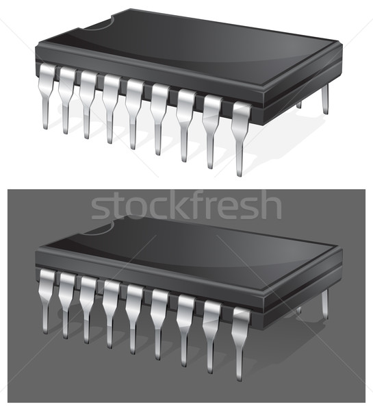 Computer chip illustratie microchip geïsoleerd witte Stockfoto © creatOR76