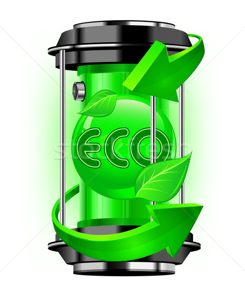 Energie Container Anlage Alternative grünen Pfeile Stock foto © creatOR76