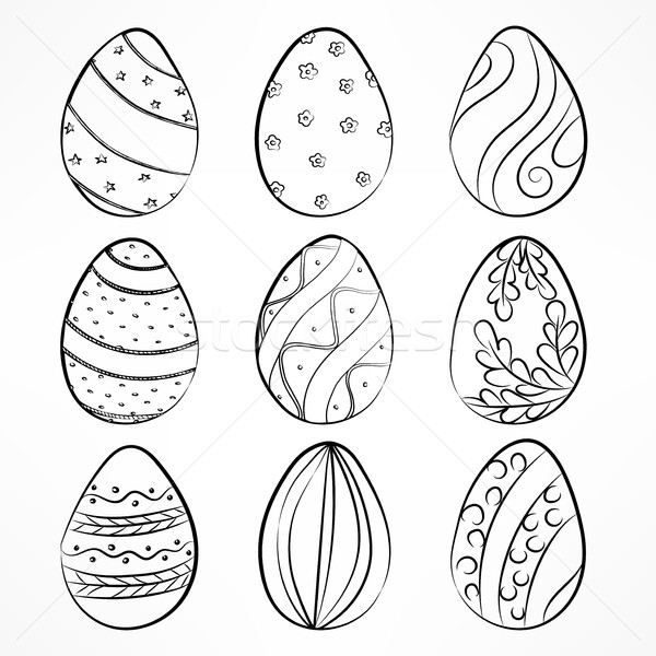 Easter Eggs biały ozdoba jaj Wielkanoc Zdjęcia stock © creatOR76