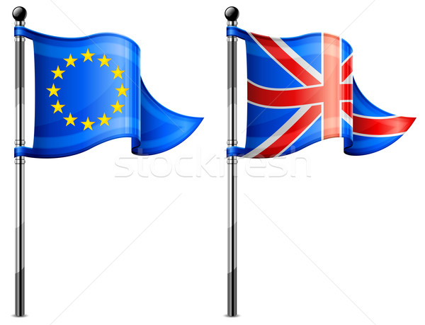 Euro & Britain flags Stock photo © creatOR76