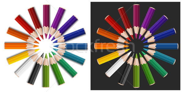 Colour pencils in circle Stock photo © creatOR76