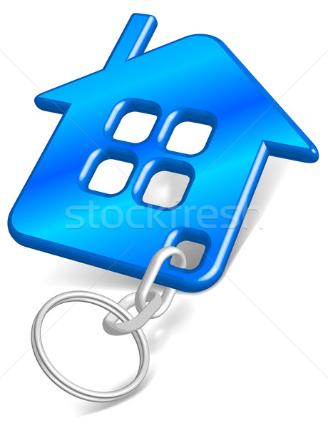Csecsebecse ház kék vektor sziluett izolált Stock fotó © creatOR76