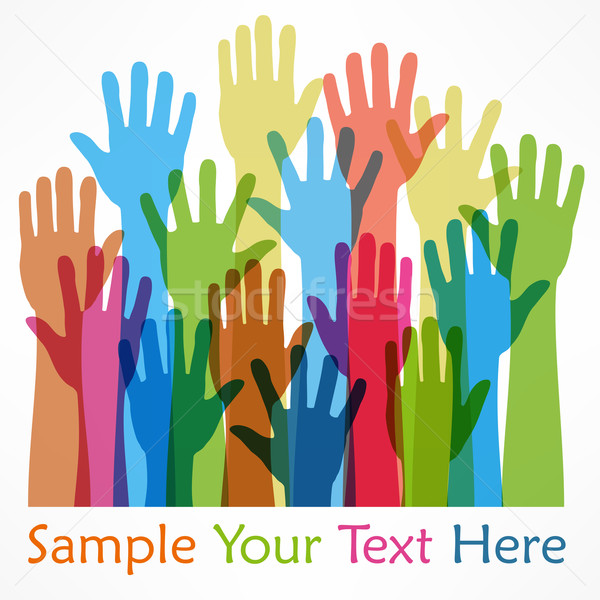 Stock photo: Raised hands color