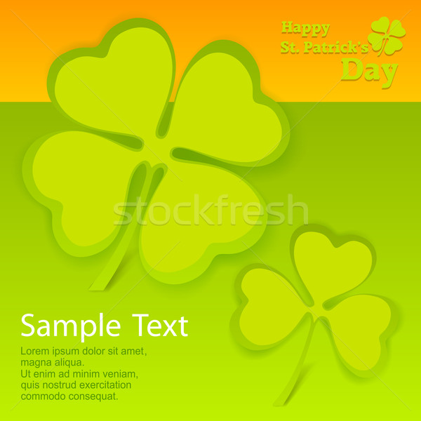 クローバー 葉 カード 緑 オレンジ 文字 ストックフォト © creatOR76