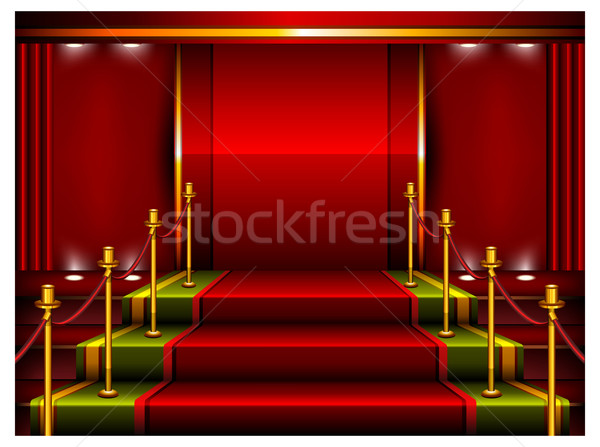 Red pedestal Stock photo © creatOR76