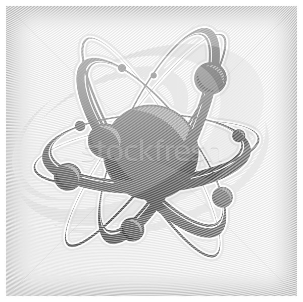 Atom gri central nucleu fundal semna Imagine de stoc © creatOR76