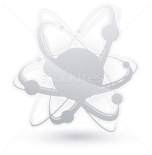átomo gris central núcleo signo medicina Foto stock © creatOR76