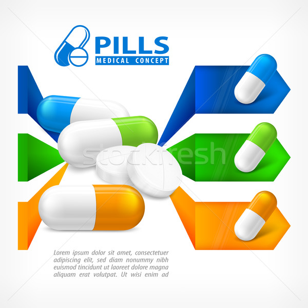 Medical pill infographic on white Stock photo © creatOR76