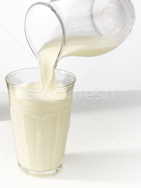 Stock photo: Pouring milk in a glass