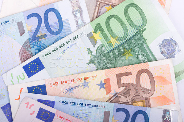 Eurók asztal üzlet papír pénzügy Euro Stock fotó © csakisti