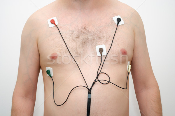 Mann tragen Monitor Gerät Gesundheit Medizin Stock foto © CsDeli