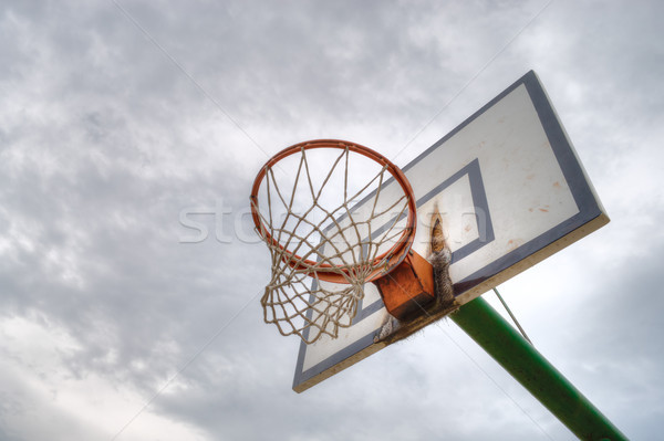 Kosárlabda rongyos égbolt egészség háttér csapat Stock fotó © CsDeli