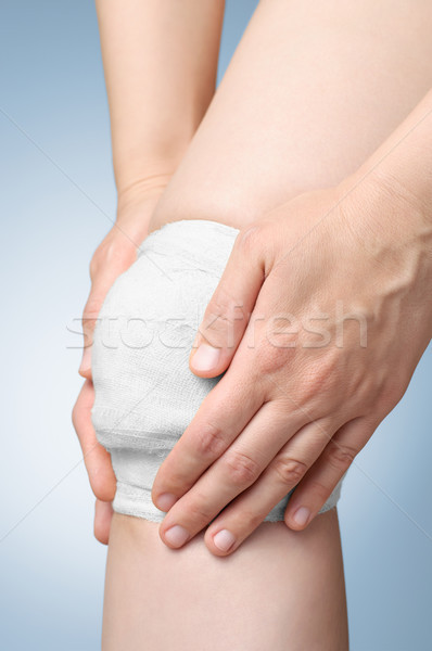 Injured knee with bandage Stock photo © CsDeli