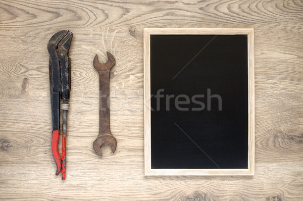 Alten Werkzeuge Kopie Raum rostigen Hand Holz Stock foto © CsDeli