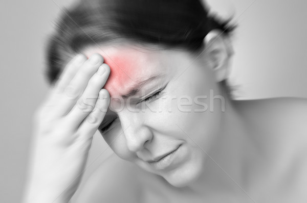 Migrena dureros cap fată Imagine de stoc © CsDeli