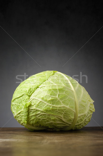 Cabbage on wooden table Stock photo © CsDeli