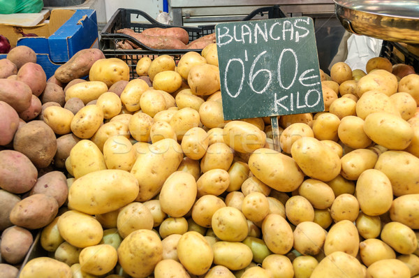 Kartoffeln Markt zentrale Valencia Spanien Essen Stock foto © CsDeli