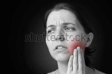Durere de dinti femeie mână medical sănătate Imagine de stoc © CsDeli