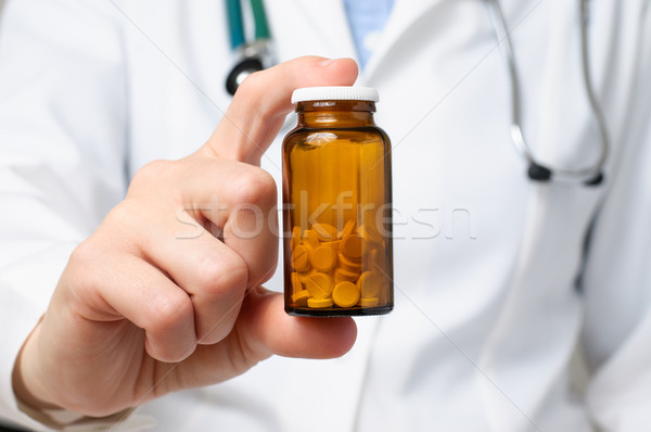 Arzt halten Flasche Medizin weiblichen Stock foto © CsDeli