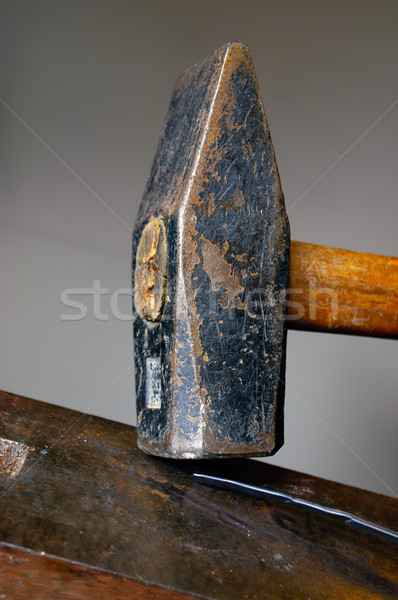 öreg rongyos kalapács színes rozsdás üllő Stock fotó © CsDeli