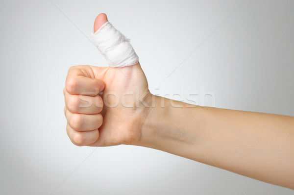Ranny palec bandaż bolesny biały młodych Zdjęcia stock © CsDeli