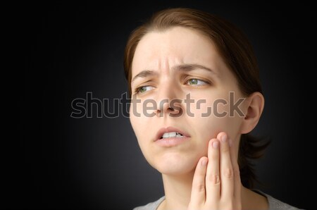 Dor de dente mulher jovem mão médico saúde medicina Foto stock © CsDeli