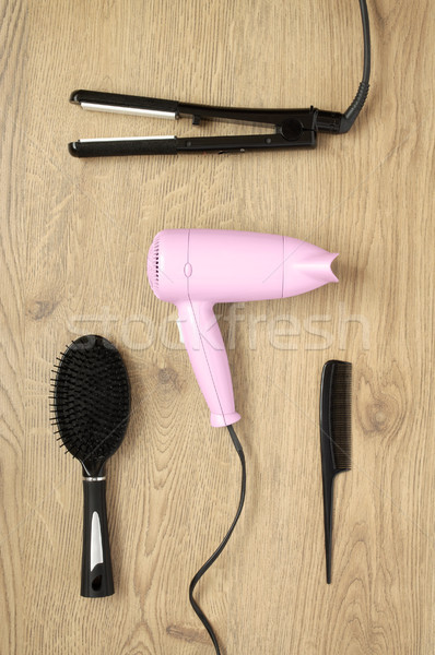Ahşap saç kurutma makinesi tarak makas demir Stok fotoğraf © CsDeli