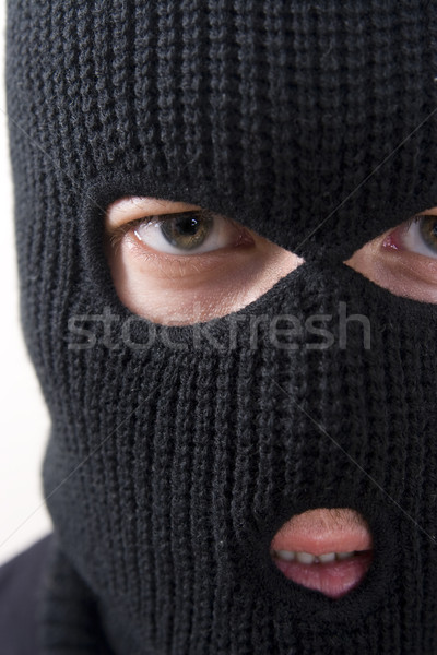 Stockfoto: Crimineel · kwaad · militaire · masker · man