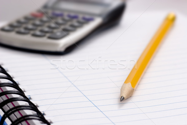 Ceruza számológép notebook iroda papír háttér Stock fotó © ctacik