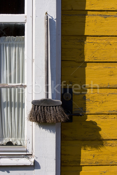 Vassoura janela velho casa textura Foto stock © ctacik