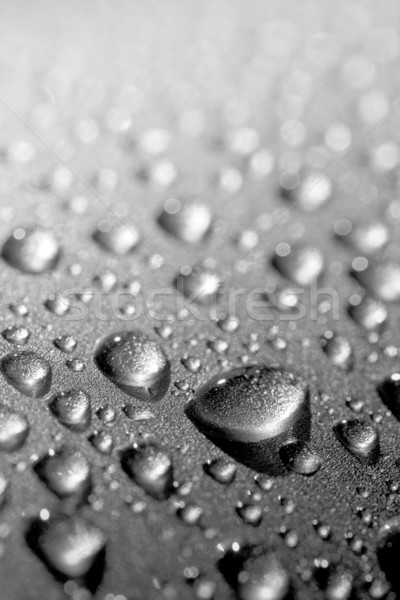 Waterdruppels zilver metalen oppervlak water textuur metaal Stockfoto © ctacik