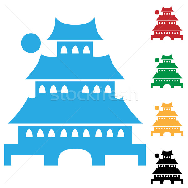 Pagode différent couleurs ville design [[stock_photo]] © cteconsulting