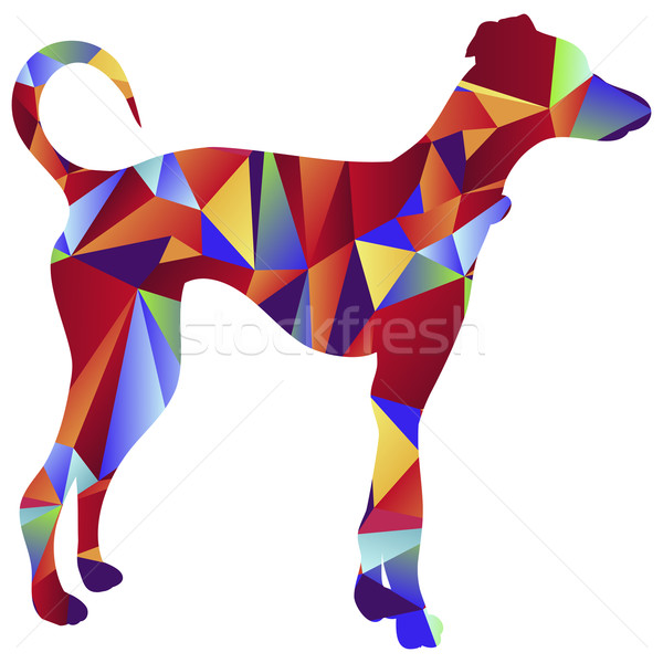 Foto stock: Polígono · galgo · perro · icono · imagen · estilo