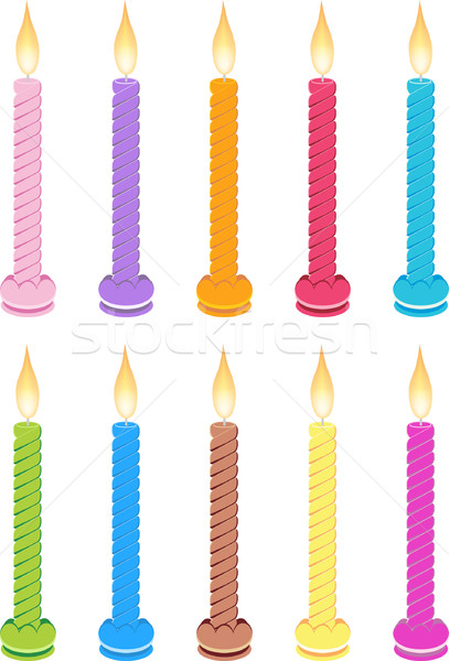 Сток-фото: вечеринка · свечей · набор · 10 · именинный · торт · дизайна