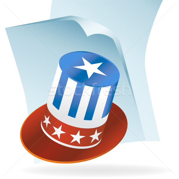 Patriottico Hat immagine design sfondo blu Foto d'archivio © cteconsulting