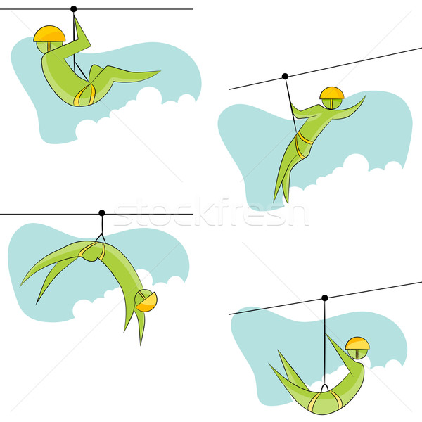 Zip Line Rider Icon Set Stock photo © cteconsulting